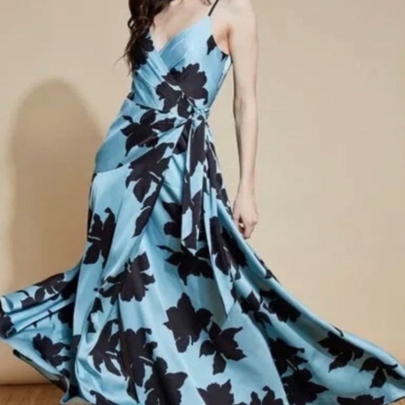 Hutch Satin Wrap Dress - Picture 1 of 5